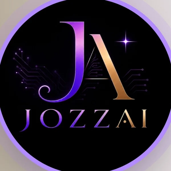 Logo JOZZAI: letras J y A en morado y dorado